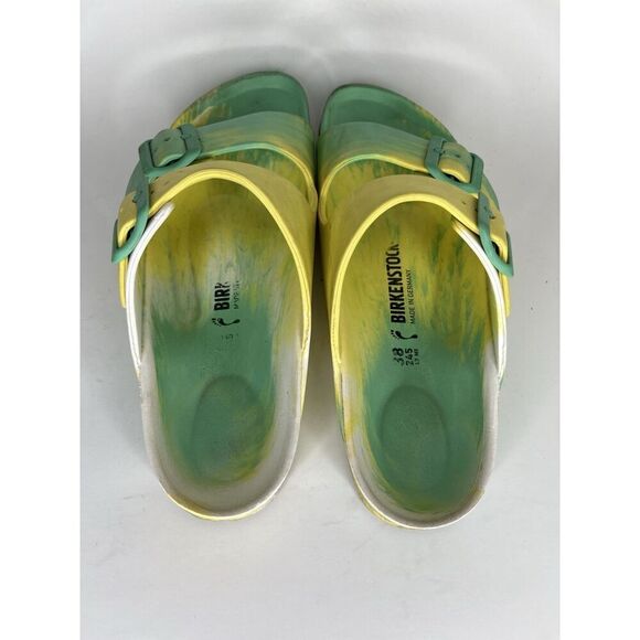 Birkenstock Sandals Slides Double Strap Buckle Women Size 38 US 7 Green - Picture 10 of 14